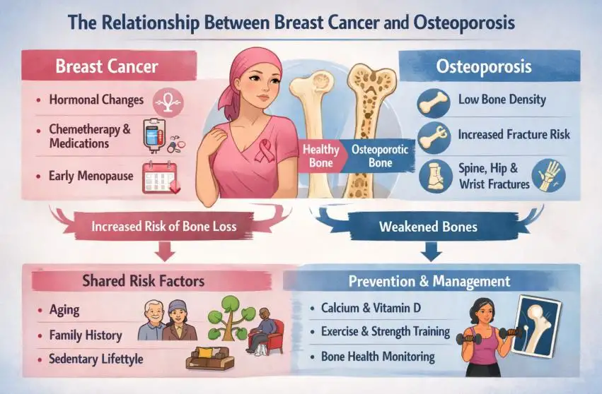 The Relationship Between Breast Cancer and Osteoporosis: Risks, Prevention, and Long-Term Bone Health